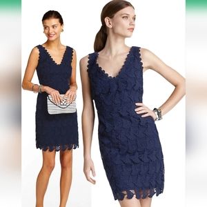 Lilly Pulitzer Reeve Sheath Dress True Navy Boaty Lace, Size 4